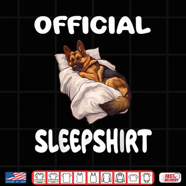 Design German Shepherd Dog Official Sleepshirt Pajamas Nightgown Shirt