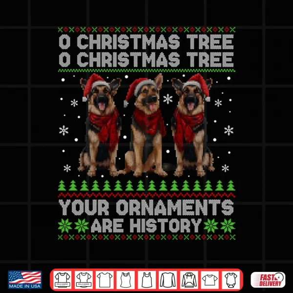 Design German Shepherd Dog Oh Christmas Tree Ugly Xmas Sweater Shirt