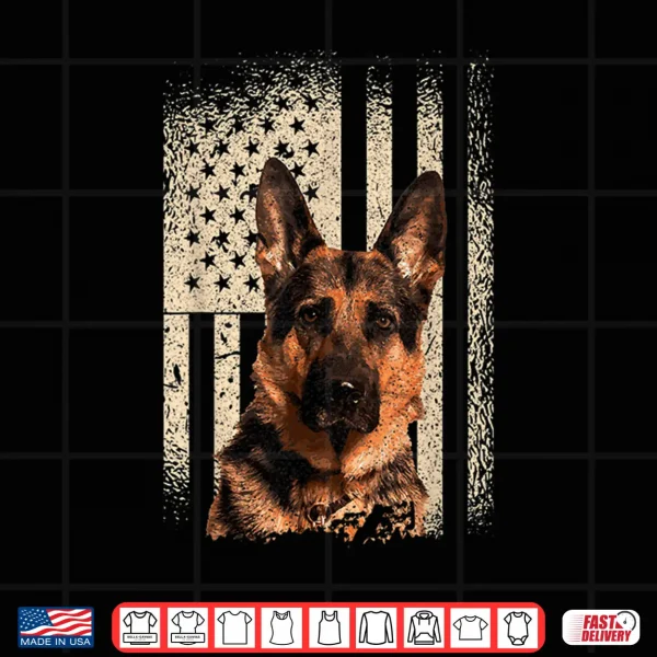 Design German Shepherd Dog USA Patriotic Memorial Shirt