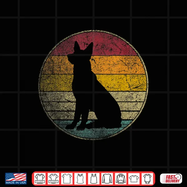 Design German Shepherd Dog Vintage Distressed Retro Silhouette 70s Shirt