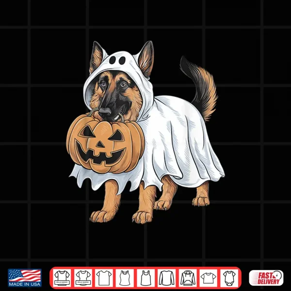 Design German Shepherd Ghost Dog Halloween Shirt