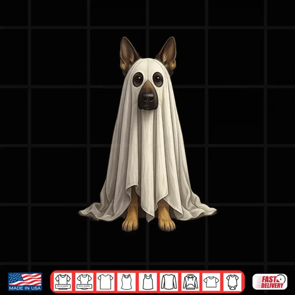 Design German Shepherd Ghost Halloween Costume Dog Owner Lover Shirt