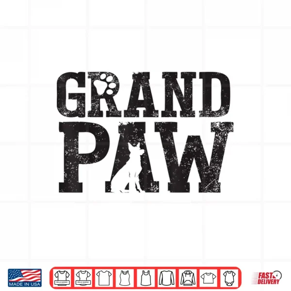 Design German Shepherd Grand Paw Dog Grandpa Grandpaw Father Shirt