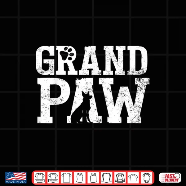 Design German Shepherd Grand Paw Grandpaw T Shirt Dog Lover Grandpa