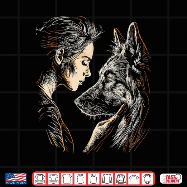 Design German Shepherd Mom Dog Art Lover Mothers Day Shirt