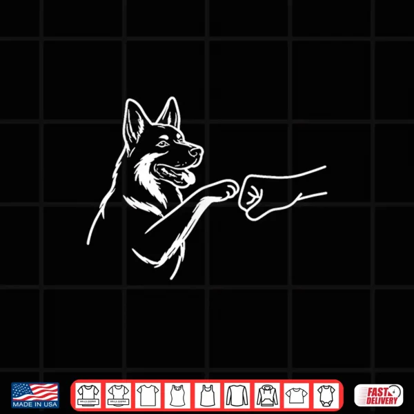 Design German Shepherd Punch Hand Friendship Fist Bump Dog Lovers Shirt
