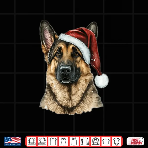 Design German Shepherd Santa Claus Dog Christmas Shirt