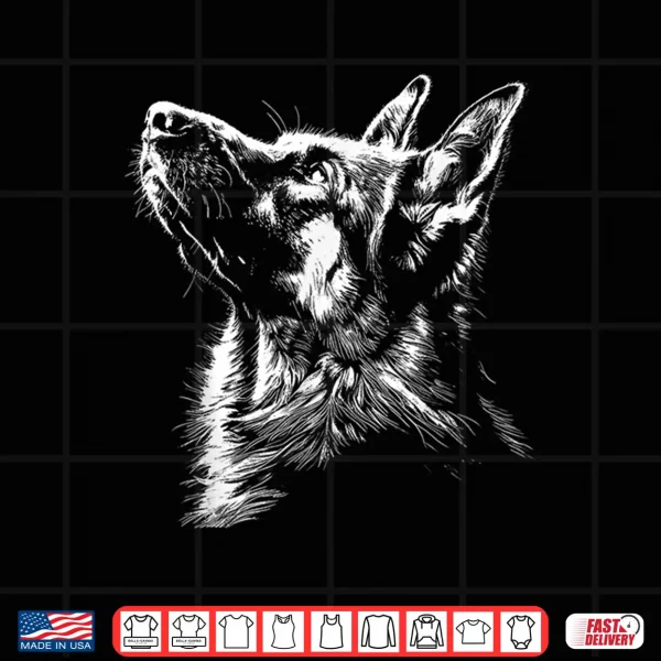 Design German Shepherd Silhouette Graphic German Shepherd Dog Lover Shirt