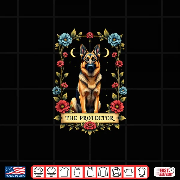 Design German Shepherd Tarot Card Protector Halloween Shirt