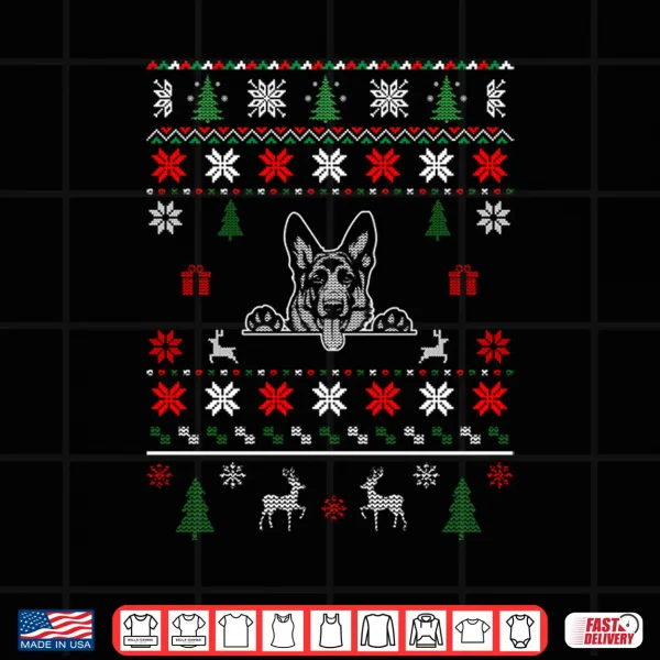 Design German Shepherd Ugly Christmas Dog Lover Gift Shirt