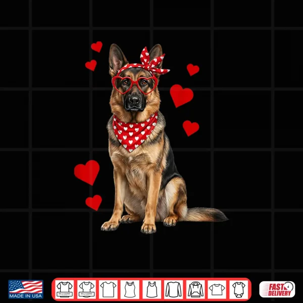 Design German Shepherd Valentines Day Dog Lover Heart Shirt