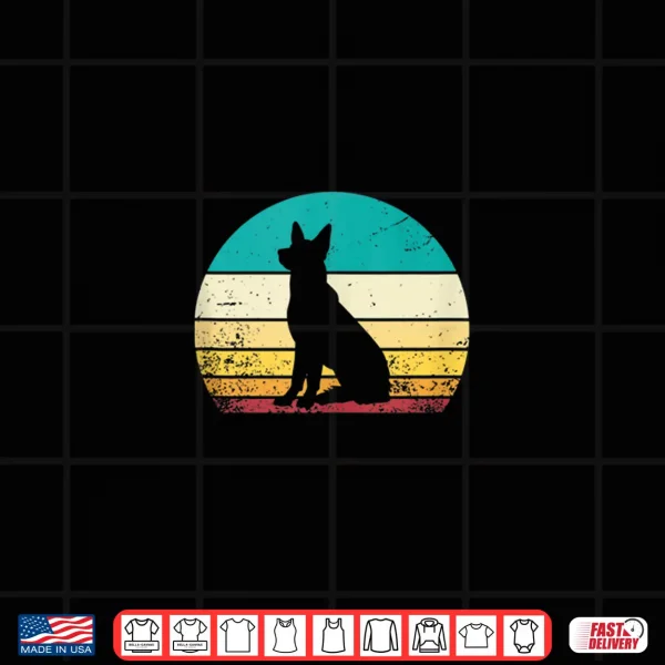 Design German Shepherd Vintage Retro Sunset Shepherds Dog Lovers Shirt