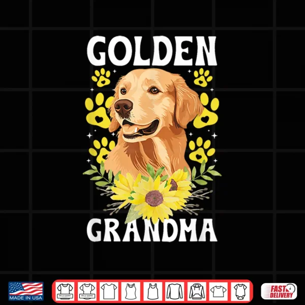 Design Golden Grandma of A Golden Retriever Grandma Sunflower Shirt