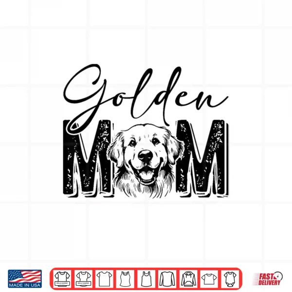 Design Golden Mom Golden Retriever Lover Dog Mama Funny Retro Shirt