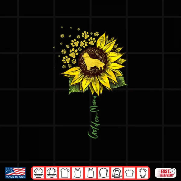 Design Golden Mom Sunflower Golden Retriever Lover Gifts Dog Mama Shirt