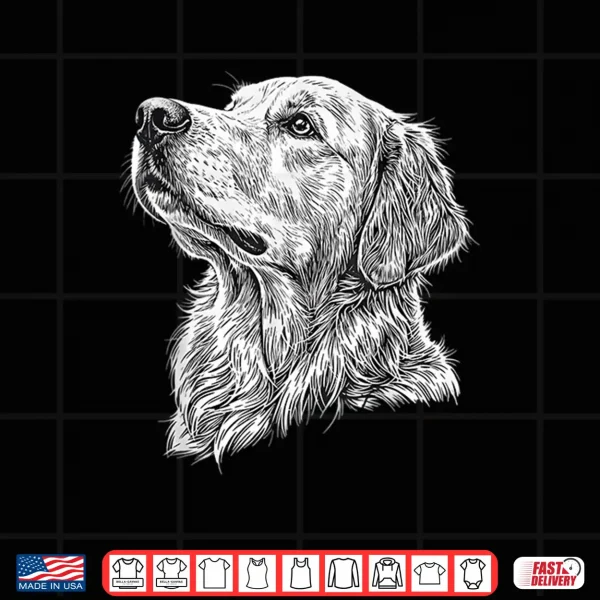 Design Golden Retriever Art Dog Lover Pet Portrait Animal Lovers Shirt