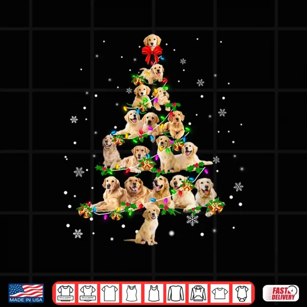 Design Golden Retriever Christmas Tree X Mas Gift Shirt