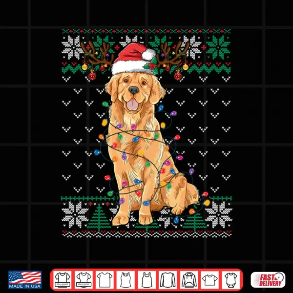 Design Golden Retriever Christmas Ugly Sweater Funny Dog Lover Xmas Shirt