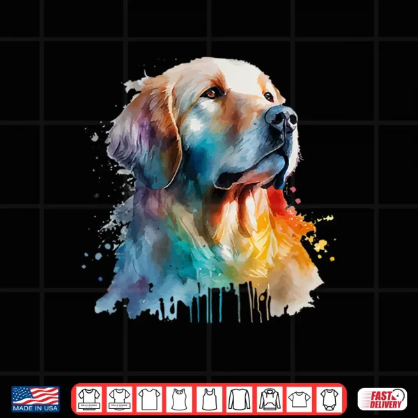 Design Golden Retriever Colorful Pop Art Tie Dye Watercolor Shirt
