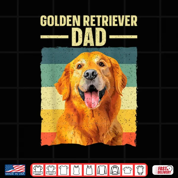 Design Golden Retriever Dad Art For Men Father Golden Retriever Shirt