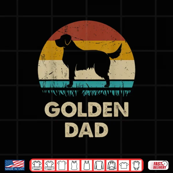 Design Golden Retriever Dad Gift For Men Golden Dog Vintage Shirt