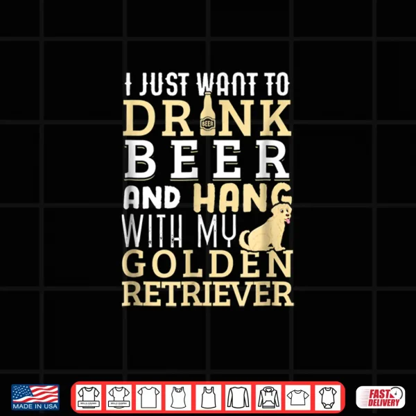 Design Golden Retriever Dad Shirt Funny Fathers Day Dog Lover Beer