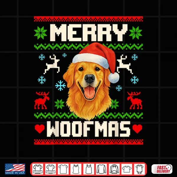 Design Golden Retriever Dog Christmas Ugly Sweater Dog Lover Xmas Shirt