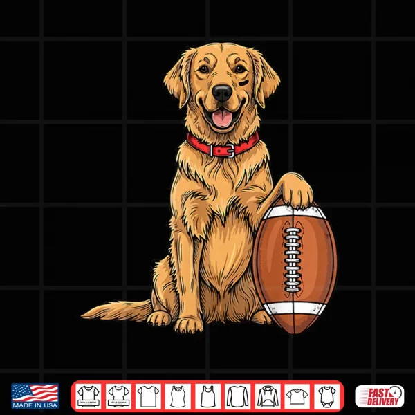 Design Golden Retriever Dog Football Game Day Touchdown Season Shirt