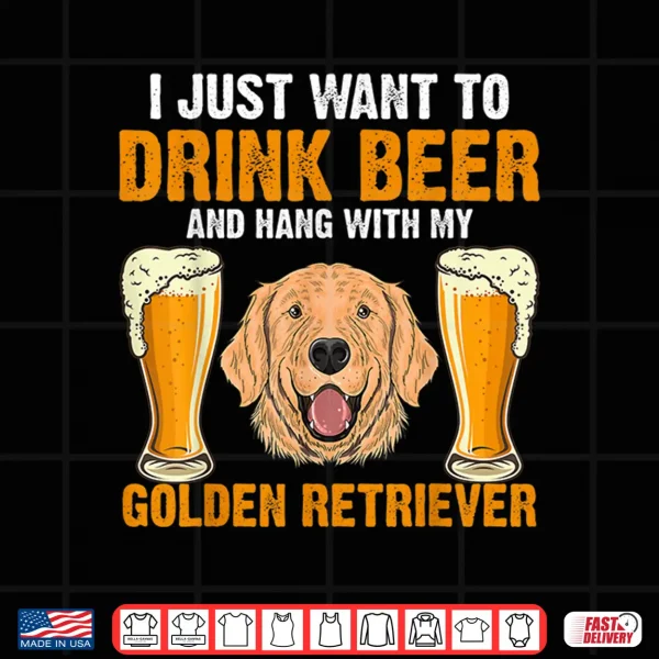 Design Golden Retriever Dog Golden Retriever Beer Golden Retriever Shirt