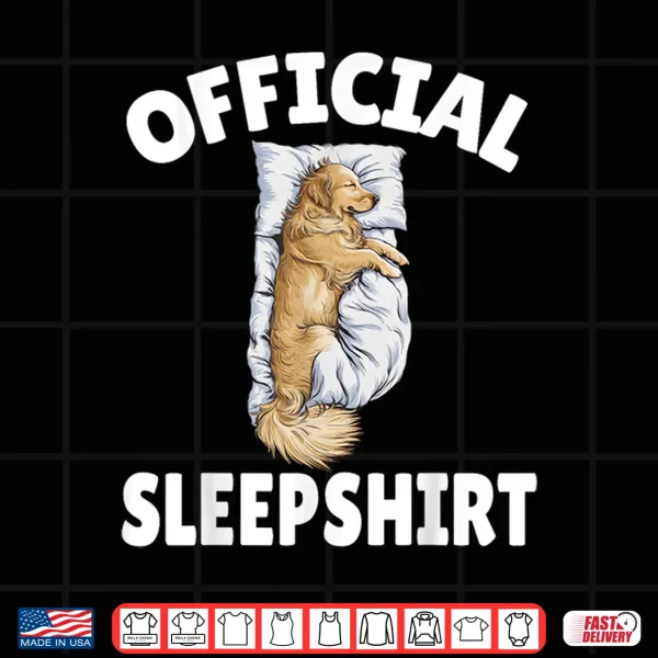Design Golden Retriever Dog Official Sleepshirt Napping Pajamas Shirt