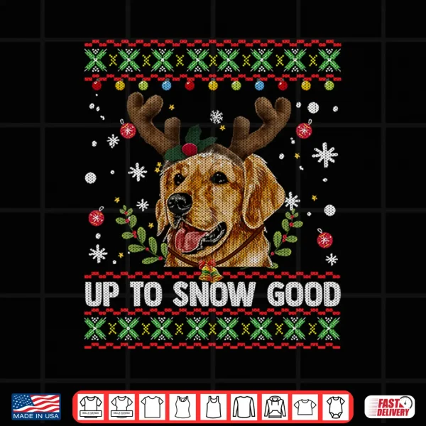 Design Golden Retriever Dog Reindeer Christmas Gift Ugly Sweater Shirt