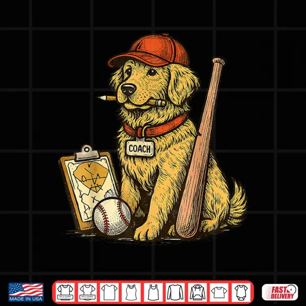 Design Golden Retriever Dog Sports Baseball Game Day Touchdown Shirt