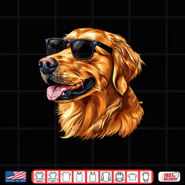 Design Golden Retriever Dog Sunglasses Shirt