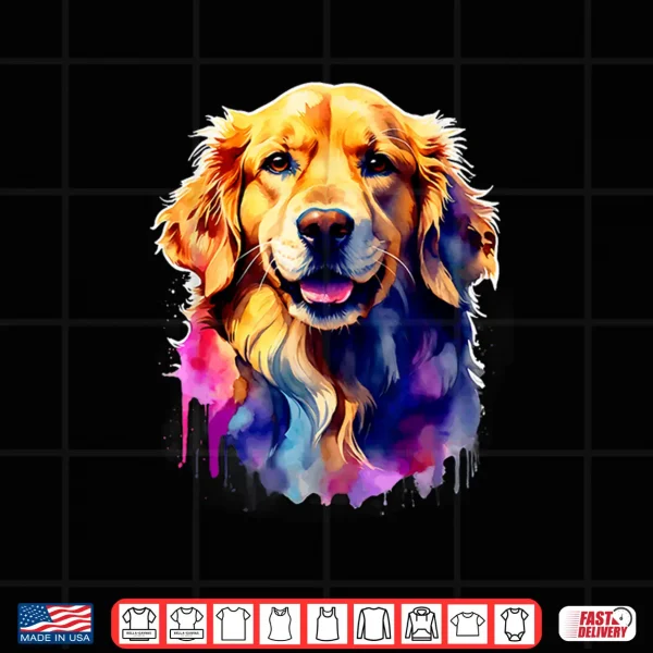 Design Golden Retriever Dog Watercolor Family T All Ages Dog Lover Shirt