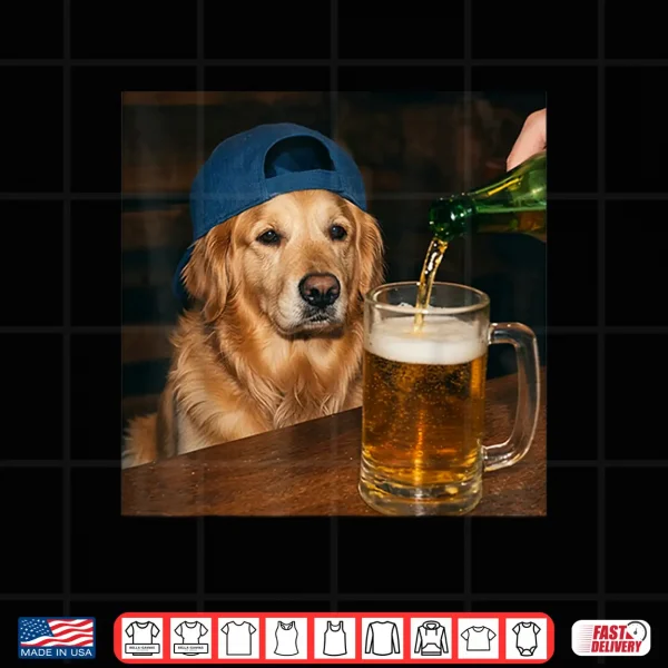 Golden Retriever Drinking Beer Funny Dog Meme Shirt 4 Design Golden Retriever Drinking Beer Funny Dog Meme Shirt