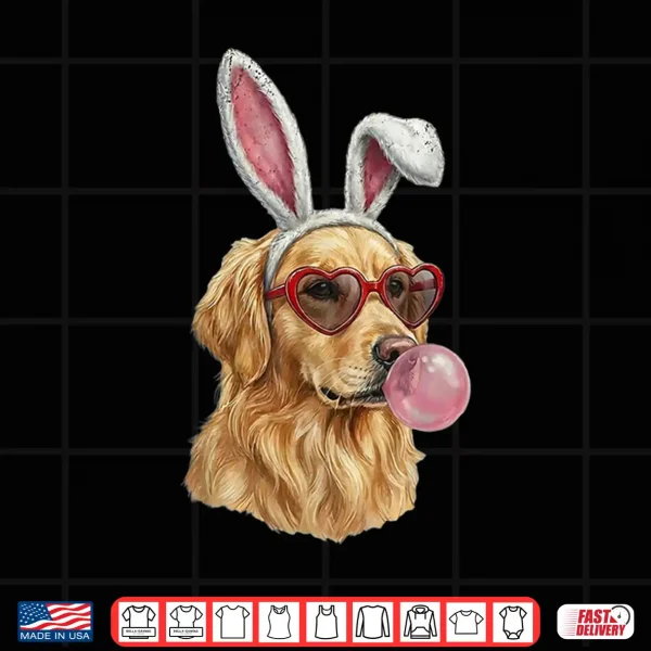 Design Golden Retriever Easter Bunny Dog Lover Shirt