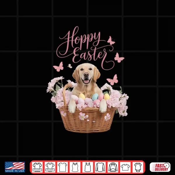 Design Golden Retriever Easter Bunny Eggs Hunting Dog Lovers Shirt