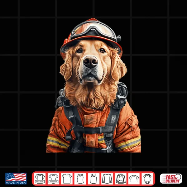 Design Golden Retriever Firefighter Shirt