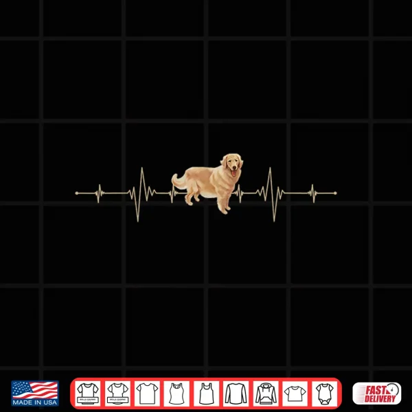 Design Golden Retriever Heartbeat Dog Lover Shirt