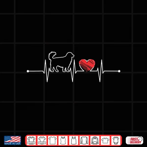 Design Golden Retriever Heartbeat Gift EKG Pet Dog Lover Funny Cute Shirt