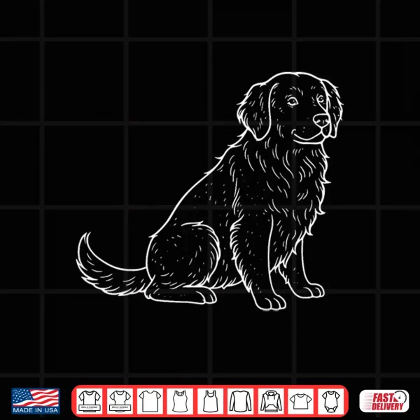 Design Golden Retriever Illustration Professional Minimalist Modern Graphic Shirt