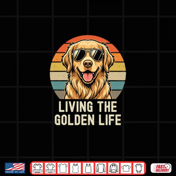 Design Golden Retriever Life Is Golden Retro Vintage Dog Tee Shirt