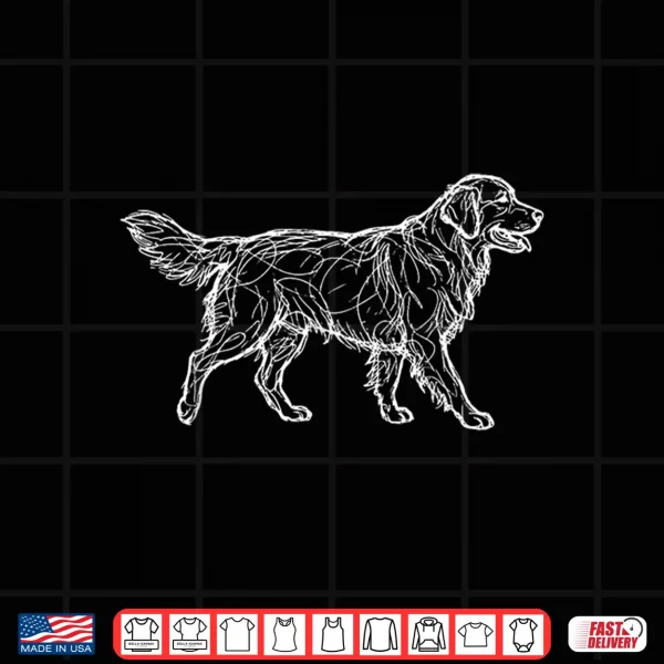Design Golden Retriever Line Art Shirt