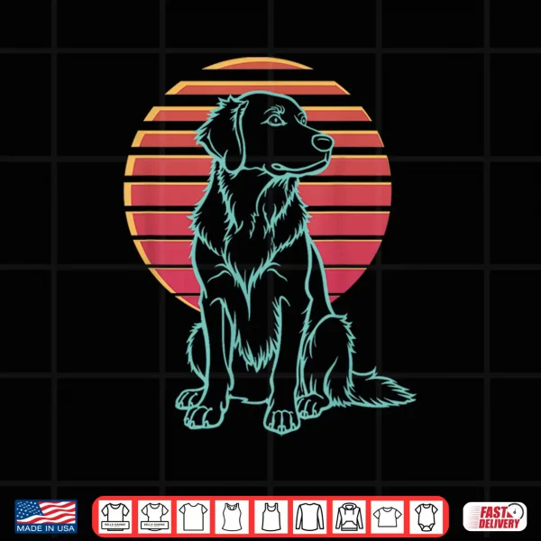 Design Golden Retriever Lover Dog Owner Retro Synthwave 80s Shirt