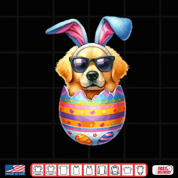 Design Golden Retriever Lover Easter Egg Happy Easter Bunny Ears Shirt