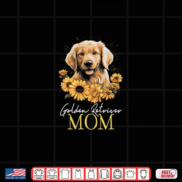 Design Golden Retriever Mom Vintage Flowers Floral Dog Mom Shirt