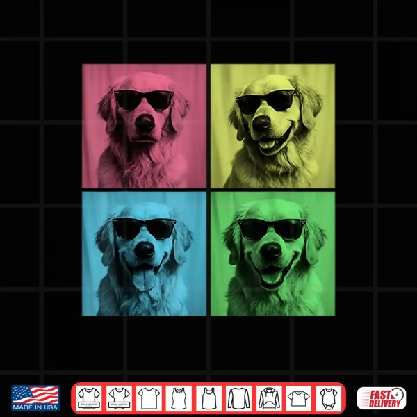 Design Golden Retriever Pop Art Funny Golden Dog Lover Photo Booth Shirt