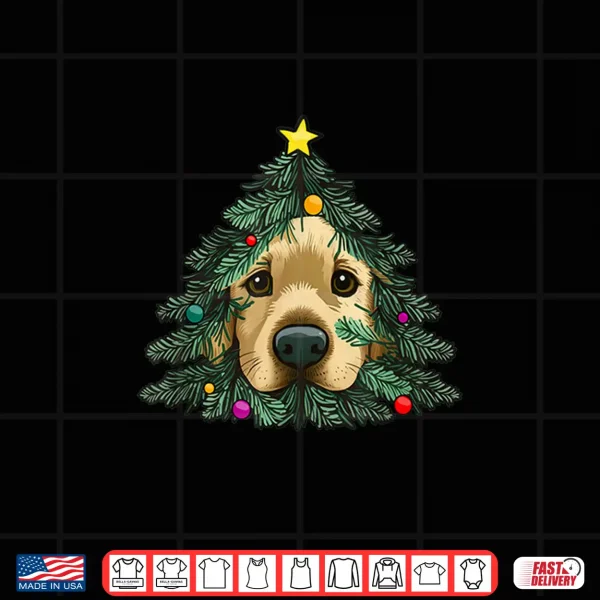 Design Golden Retriever Puppy in Christmas tree Shirt
