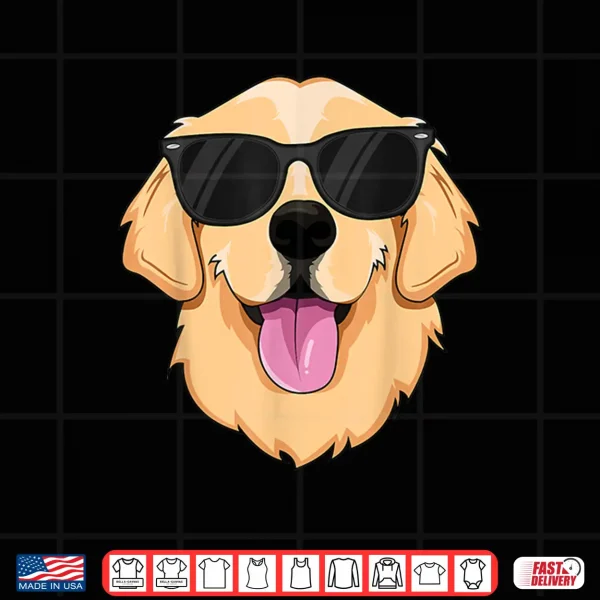 Design Golden Retriever Shirt for Kids Boys Girls Sunglasses Pet Shirt