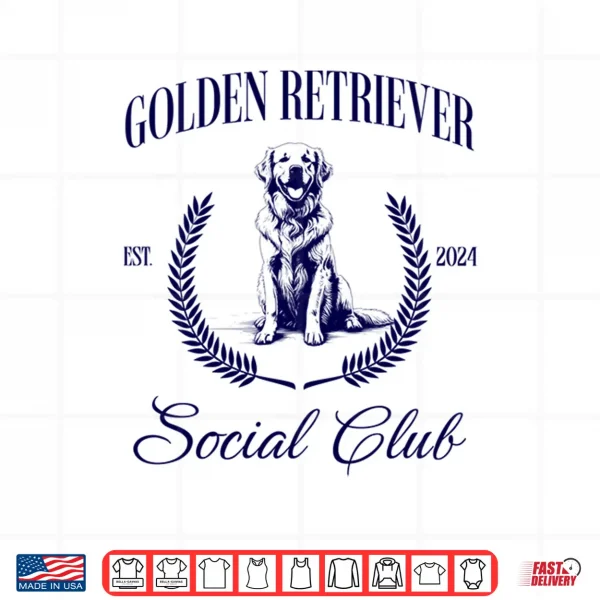 Design Golden Retriever Social Club Dog Mom Shirt